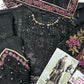 Black Luxury Embroidered Chiffon 3 Piece Unstitched Suit