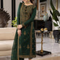 Green Embroidered Chiffon 3 Piece Unstitched Suit AJRNC-D18- Party Wear