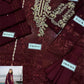 Chiffon Heavy Embroidered Unstitched 3 Piece Suit -Carnelian-Party Wear