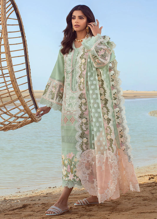 Chicken Embroidered Lawn 3 Piece Unstitched Suit CSSL-D05-B-SEAFOAM-22 -Summer Collection