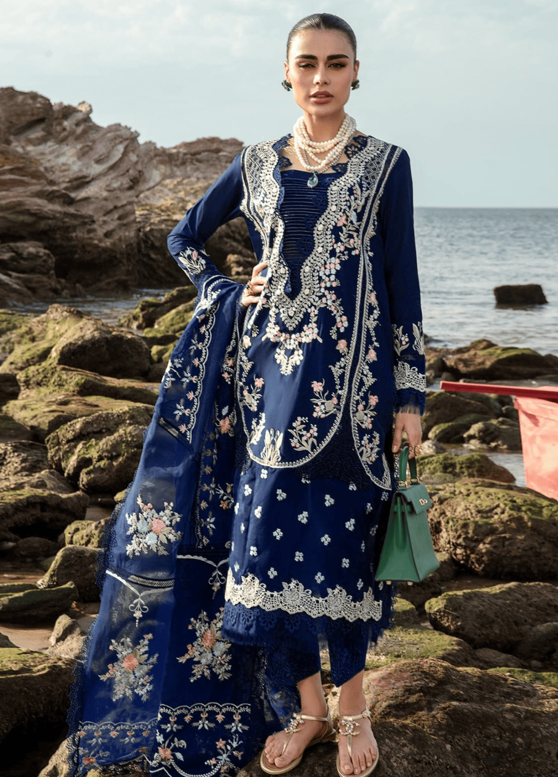 Embroidered Lawn 3 Piece Unstitched Suit CSSL-LOLITA LAPIS-24 - Summer Collection