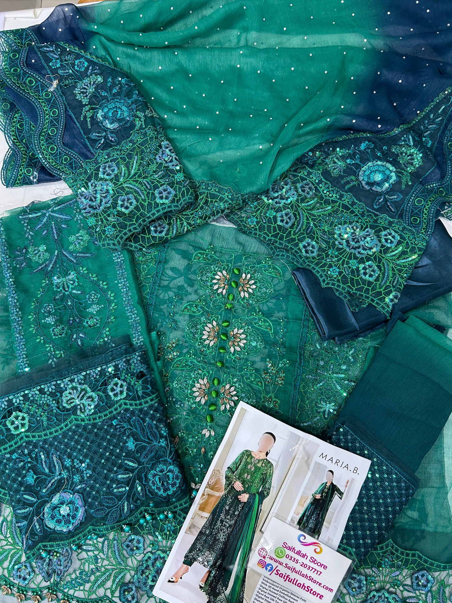 Embroidered Chiffon 3 Piece Unstitched Suit MBC-MPC-25-106 - Party Wear