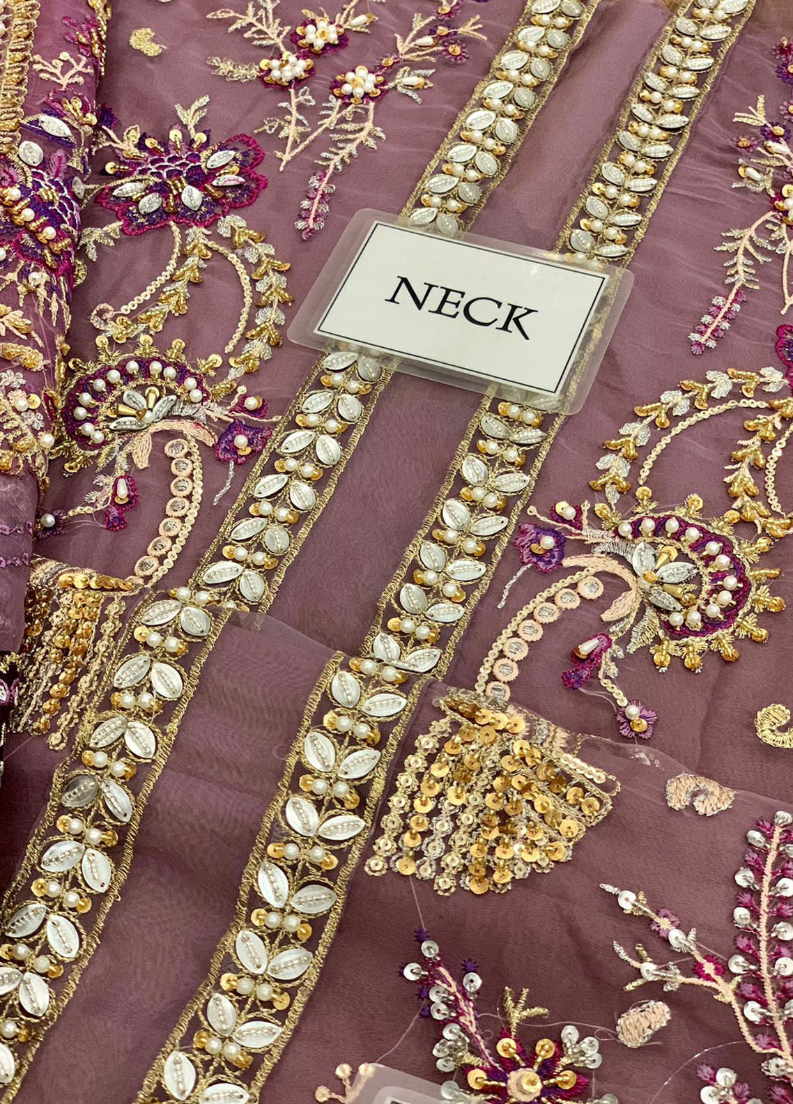 Embroidered Unstitched 4 Piece Organza Suit ECC-D03-MAUVELOUS-22-Party Wear