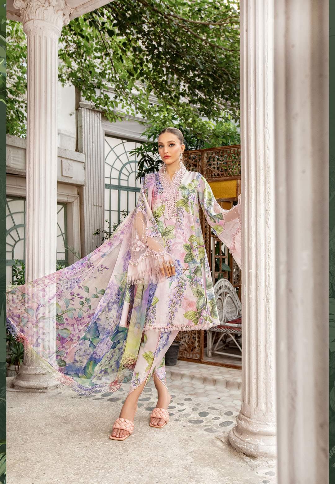 Embroidered Lawn 3 Piece Unstitched Suit MBL-MPT-1801-A-23-Summer Collection