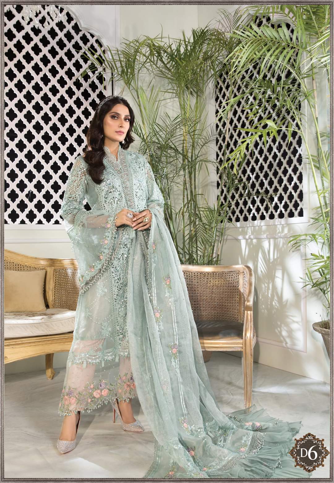 Embroidered Unstitched 3 Piece Organza Suit MBC-BD-2206-21-Party Wear