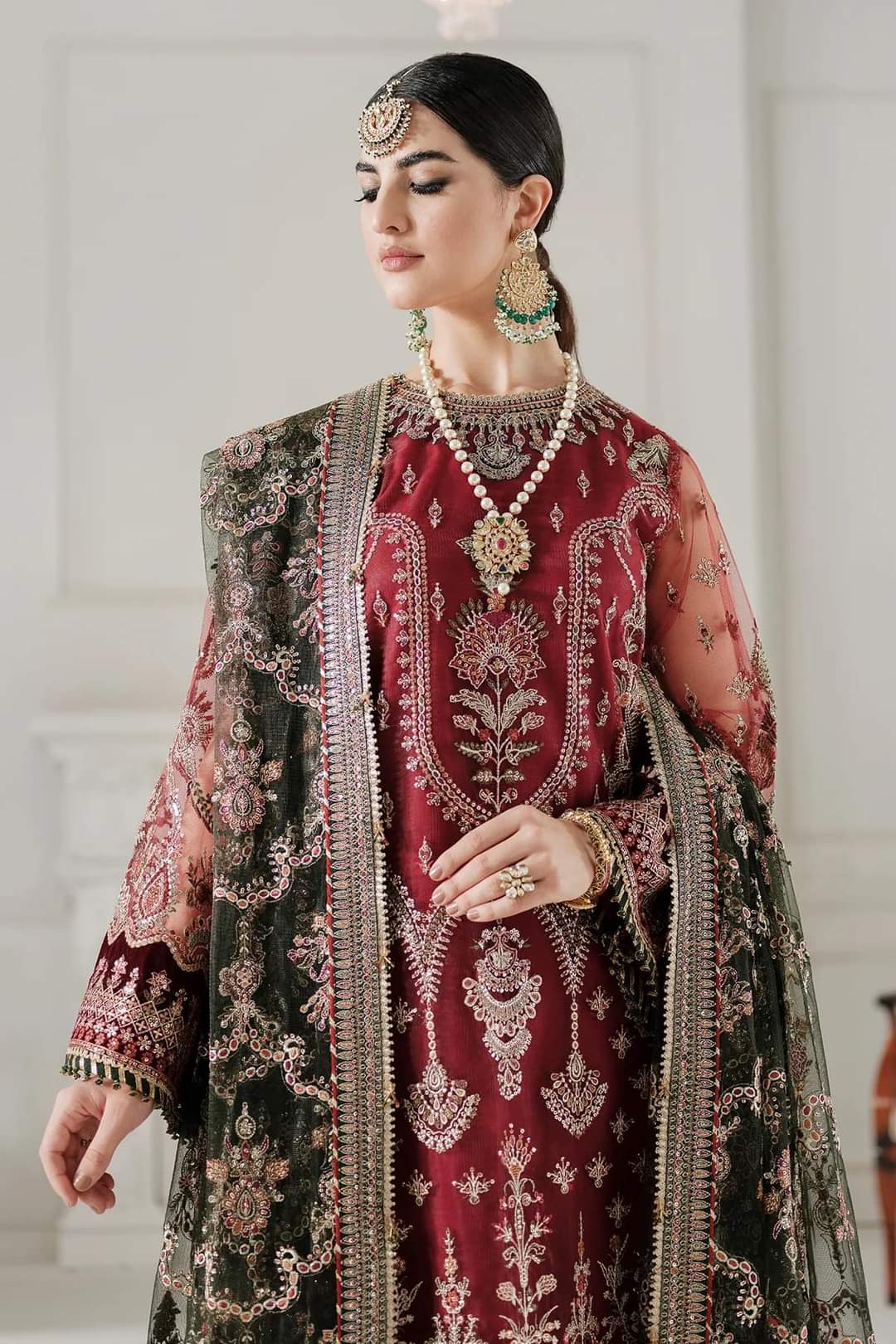 Net Embroidered Unstitched 3 Piece Suit BC-CH10-07-Party Wear