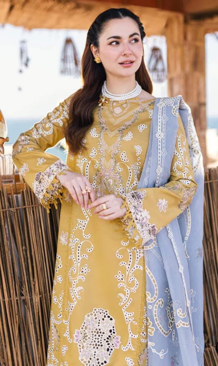 Mustard Chicken Kari Luxury Lawn Collection - QK 2024 - Summer Collection