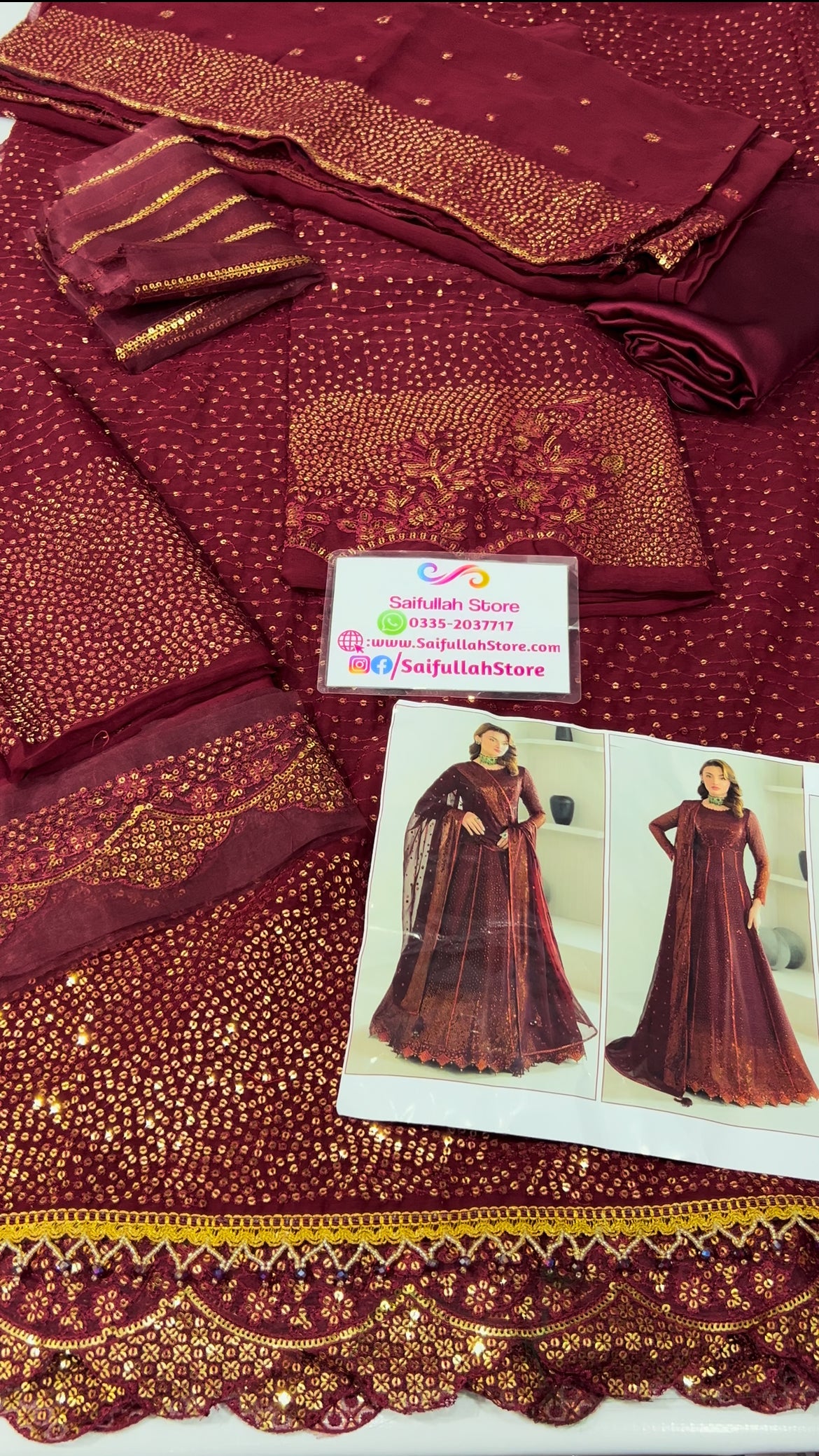 Chiffon Maxi 3 Piece Embroidered Unstitched - Liyana