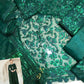 Net Embroidered Unstitched 3 Piece Suit - MH Green-Party Wear