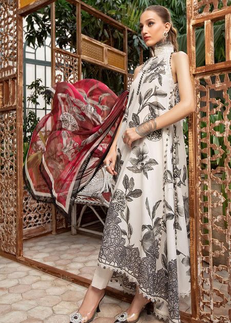 Embroidered Lawn 3 Piece Unstitched Suit MBL-MPT-1803-A-23 Summer Collection