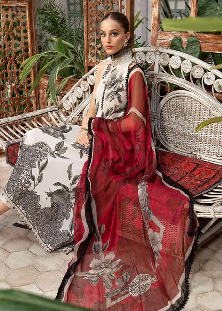 Embroidered Lawn 3 Piece Unstitched Suit MBL-MPT-1803-A-23 Summer Collection