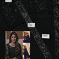 Black Embroidered Unstitched Chiffon Saree Ayeza Khan-Black-Party Wear
