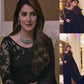 Black Embroidered Unstitched Chiffon Saree Ayeza Khan-Black-Party Wear
