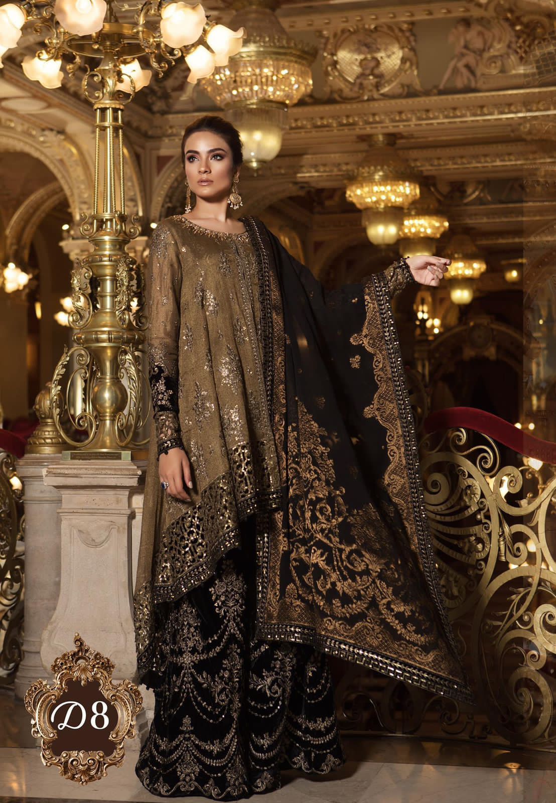 Luxury Organza Heavy Embroidered 3 Piece Unstitched Suit + Lehenga - Party Wear