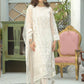 White Organza Heavy Embroidered 3 Piece Unstitched Suit -NM- Party Wear