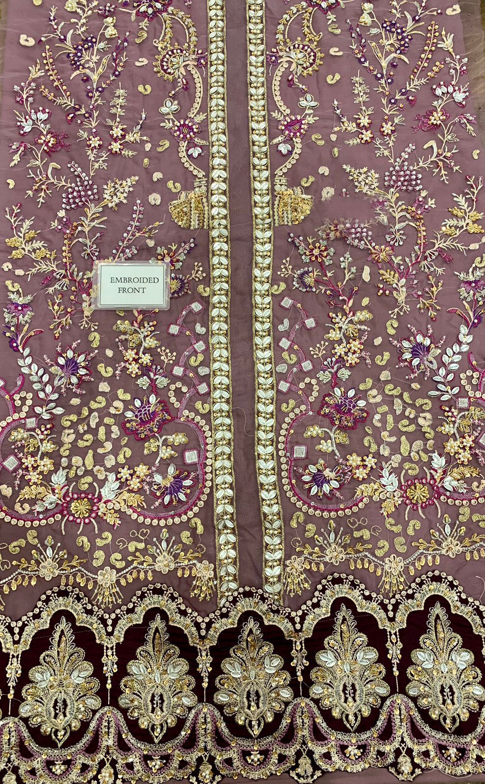 Embroidered Unstitched 4 Piece Organza Suit ECC-D03-MAUVELOUS-22-Party Wear