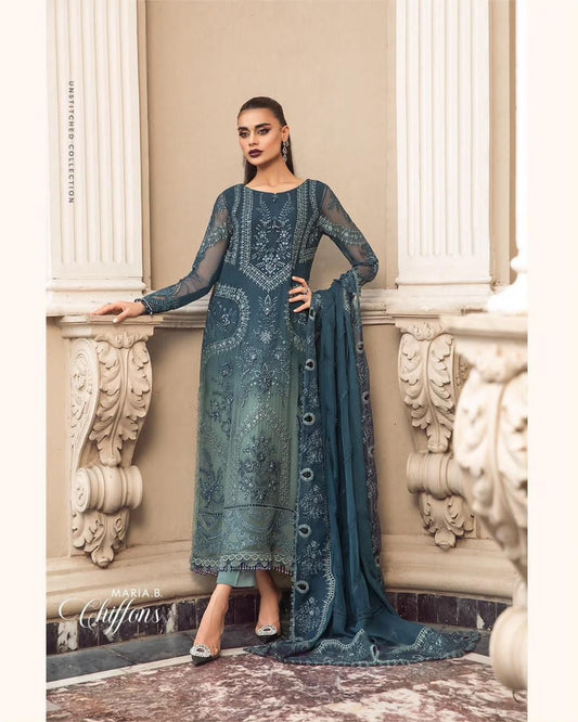 Chiffon Embroidered 3 Piece Unstitched Suit MBC-MPC-23-102-Party Wear