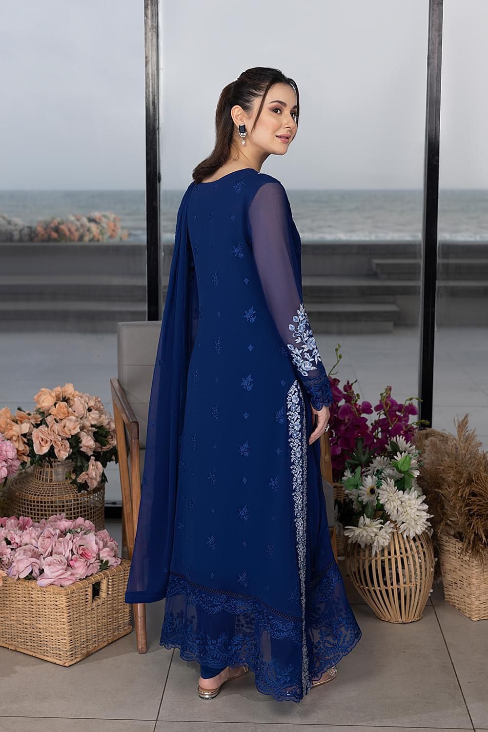 Chiffon Heavy Embroidered Unstitched 3 Piece Suit - Party Wear