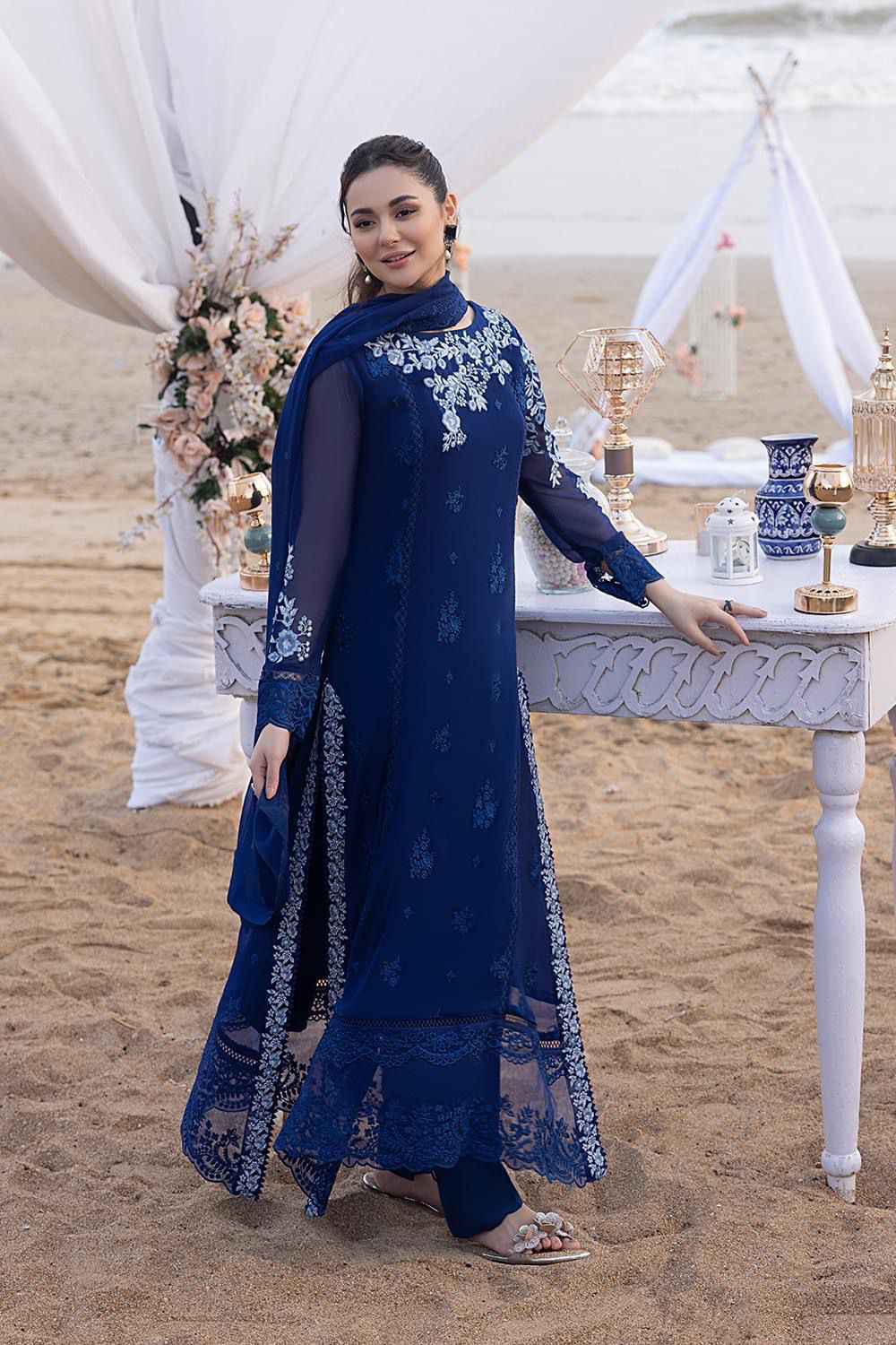 Chiffon Heavy Embroidered Unstitched 3 Piece Suit - Party Wear