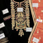 Velvet Embroidered Unstitched 3 Piece Suit KBV-P-223-BLACK-Party Wear
