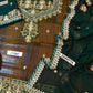 Heavy Embroidered Green Chiffon Wedding Dress - Party Wear