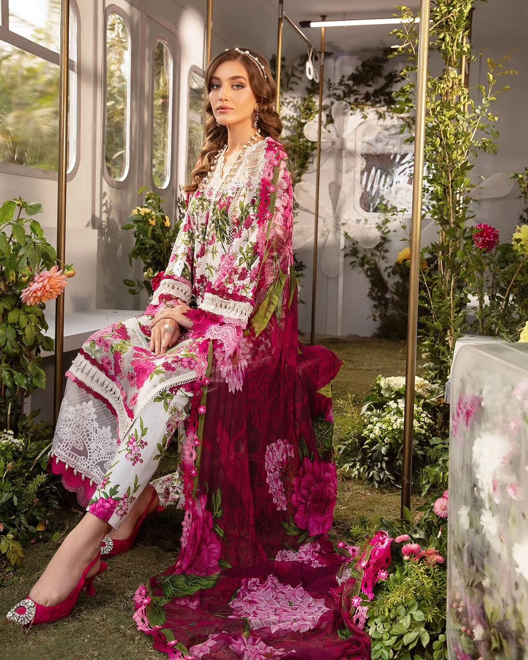 Embroidered Lawn 3 Piece Unstitched Suit MBL-MPT-2012-A-24 - Summer Collection