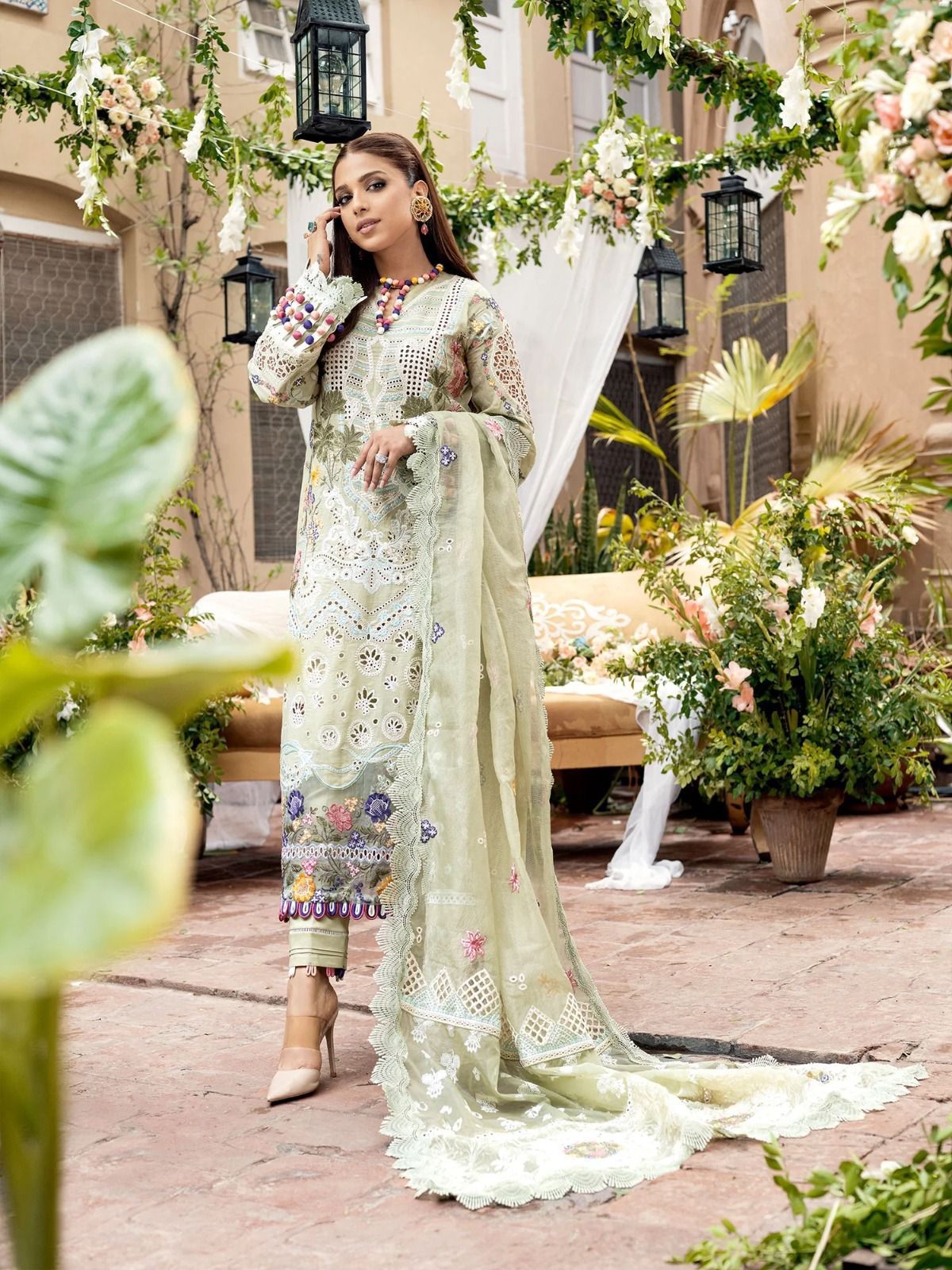 Luxury Chicken Kari Embroidered Lawn Dress 3 piece Unstitched Dress - MH - Summer Collection