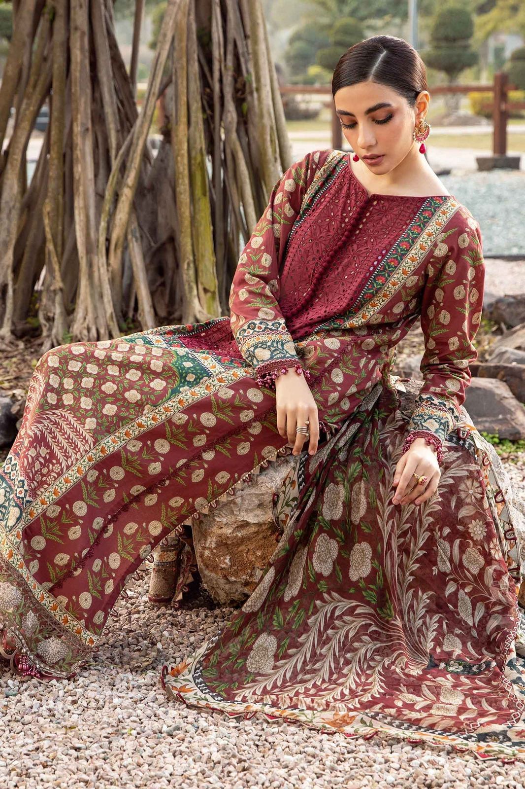 Embroidered Lawn 3 Piece Unstitched Suit MBL-MPT-2114-B-24 - Summer Collection