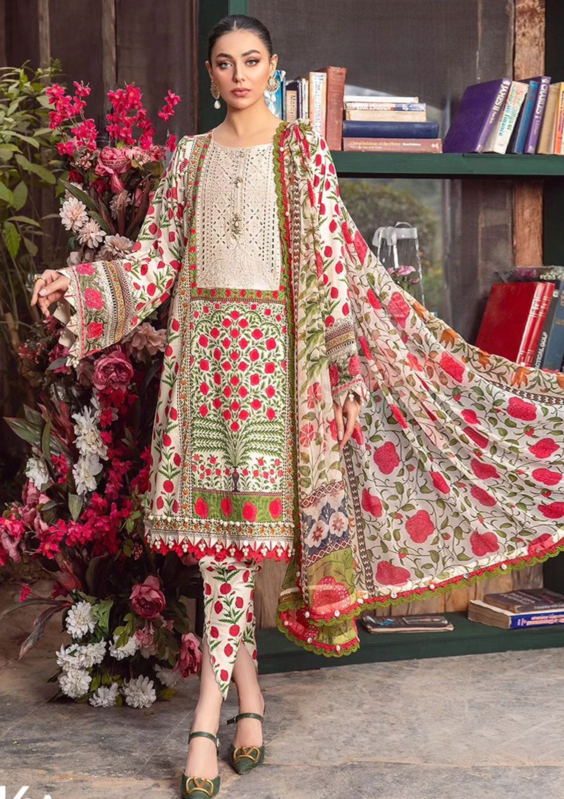 Embroidered Lawn 3 Piece Unstitched Suit MBL-MPT-2114-A-24 - Summer Collection