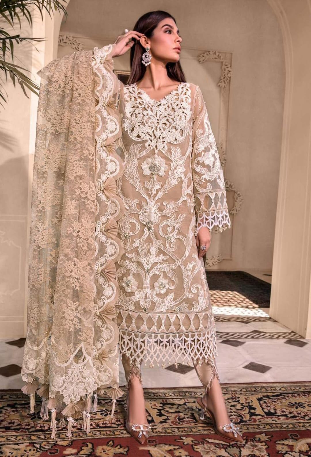 Embroidered Organza 3 Piece Unstitched Suit MBC-BD-2608-23 -Party Wear