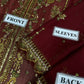Mehroon Embroidered Chiffon 3 Piece Unstitched Suit AJ-24-Party Wear