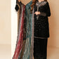 Embroidered black Multi Dupatta Luxury Velvet Dress Unstiched 3 Piece
