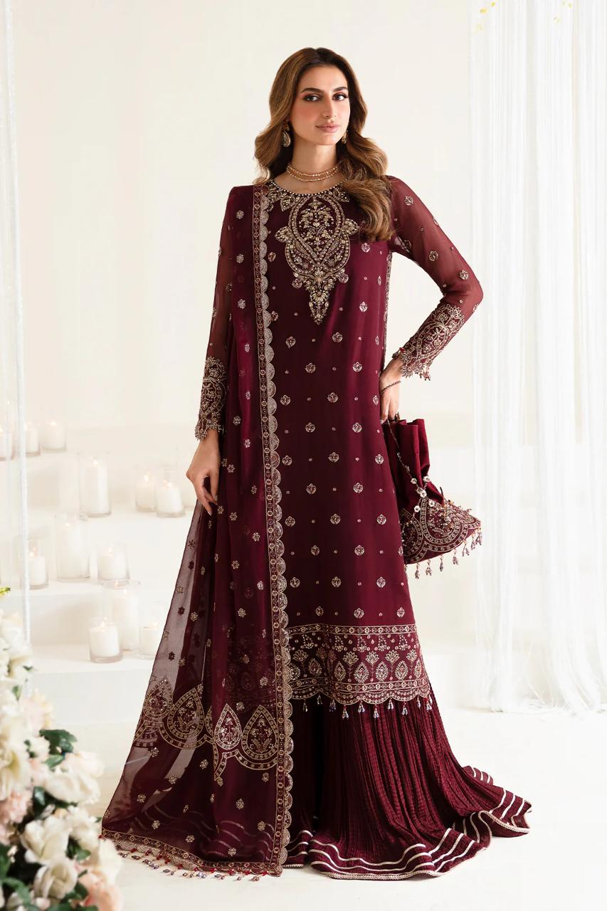 LUXURY WEDDING EMBROIDERED CHIFFON - 3 PC UNSTITCHED