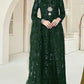 Net Embroidered Unstitched 3 Piece Suit - MH Green-Party Wear