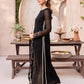 Black Chiffon 3 Piece Unstitched Suit-Party Wear