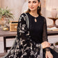 Black Chiffon 3 Piece Unstitched Suit-Party Wear