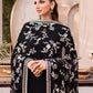 Black Chiffon 3 Piece Unstitched Suit-Party Wear