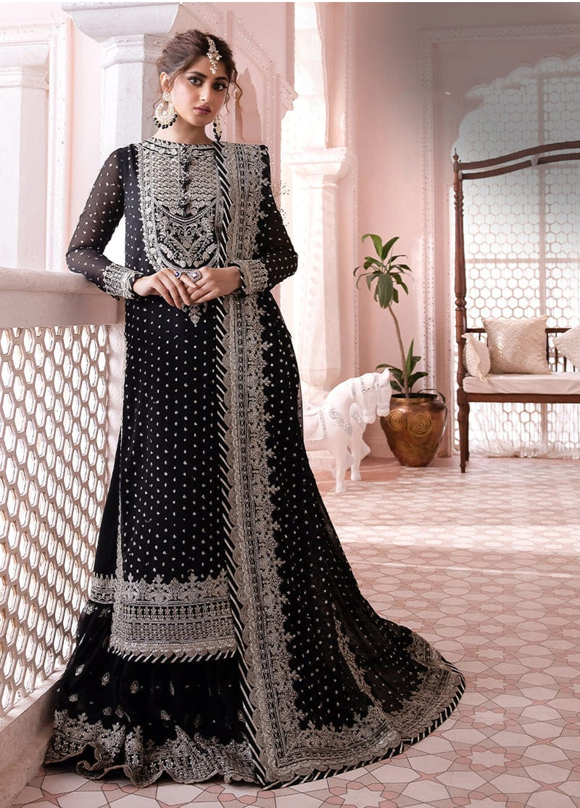 Chiffon Embroidered 3 Piece Unstitched Suit AJCC-D03-23-Party Wear