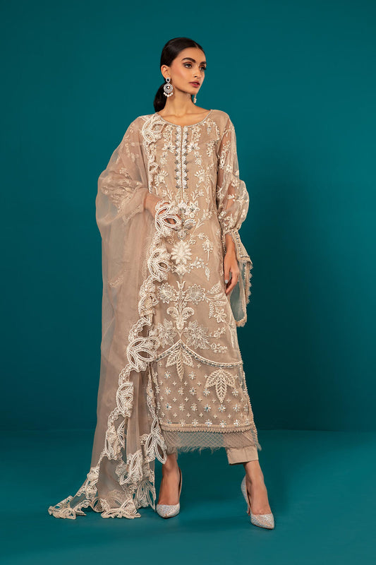 Luxury Organza Embroidered 3 Piece Unstitched Dress - Party Wear