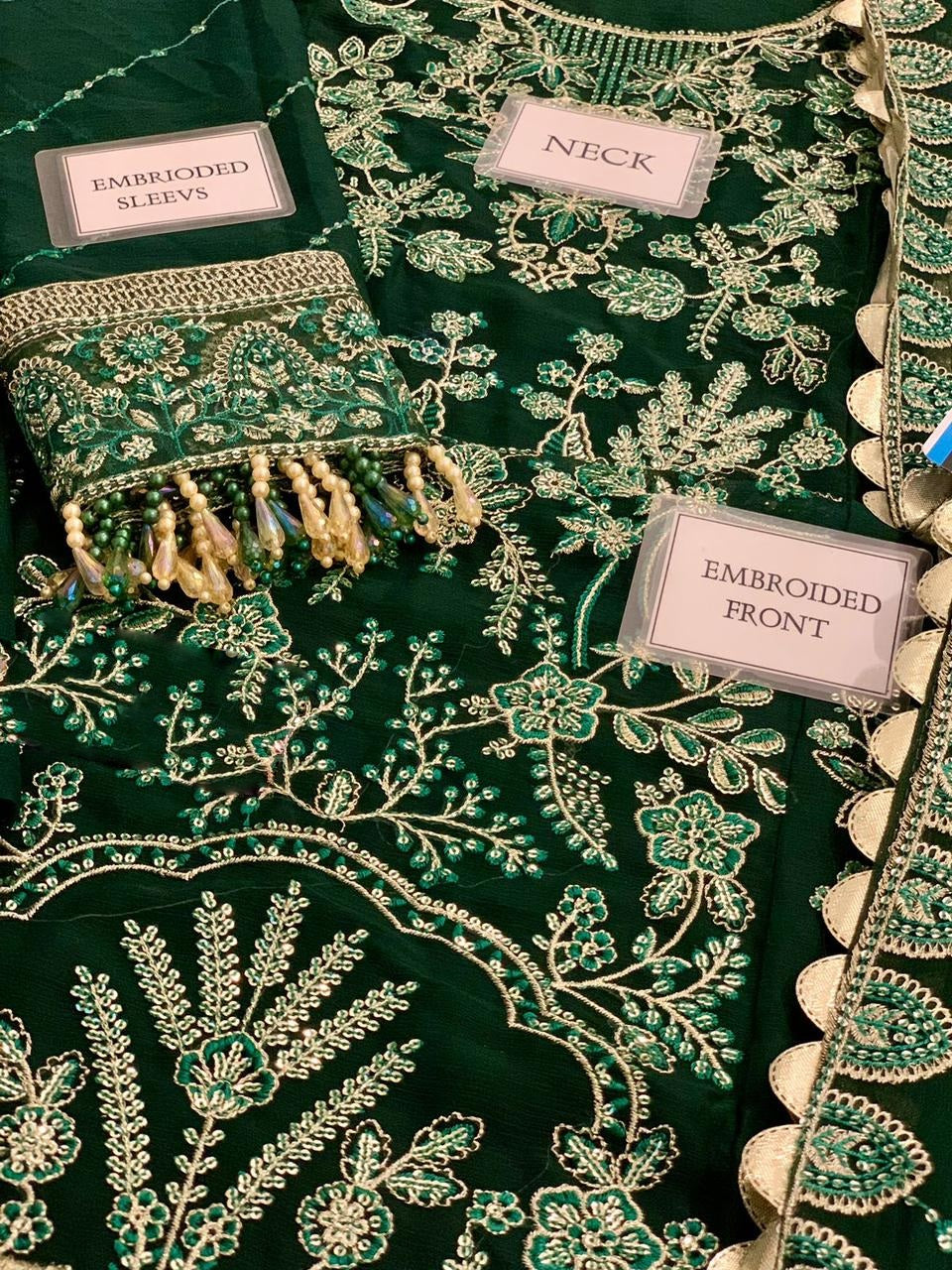 Embroidered Chiffon 3 Piece Unstitched Suit SC-CT 25004-25 - Party Wear