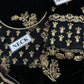 Black Velvet Embroidered Unstitched 3 Piece Suit -AV-D09- Party Wear