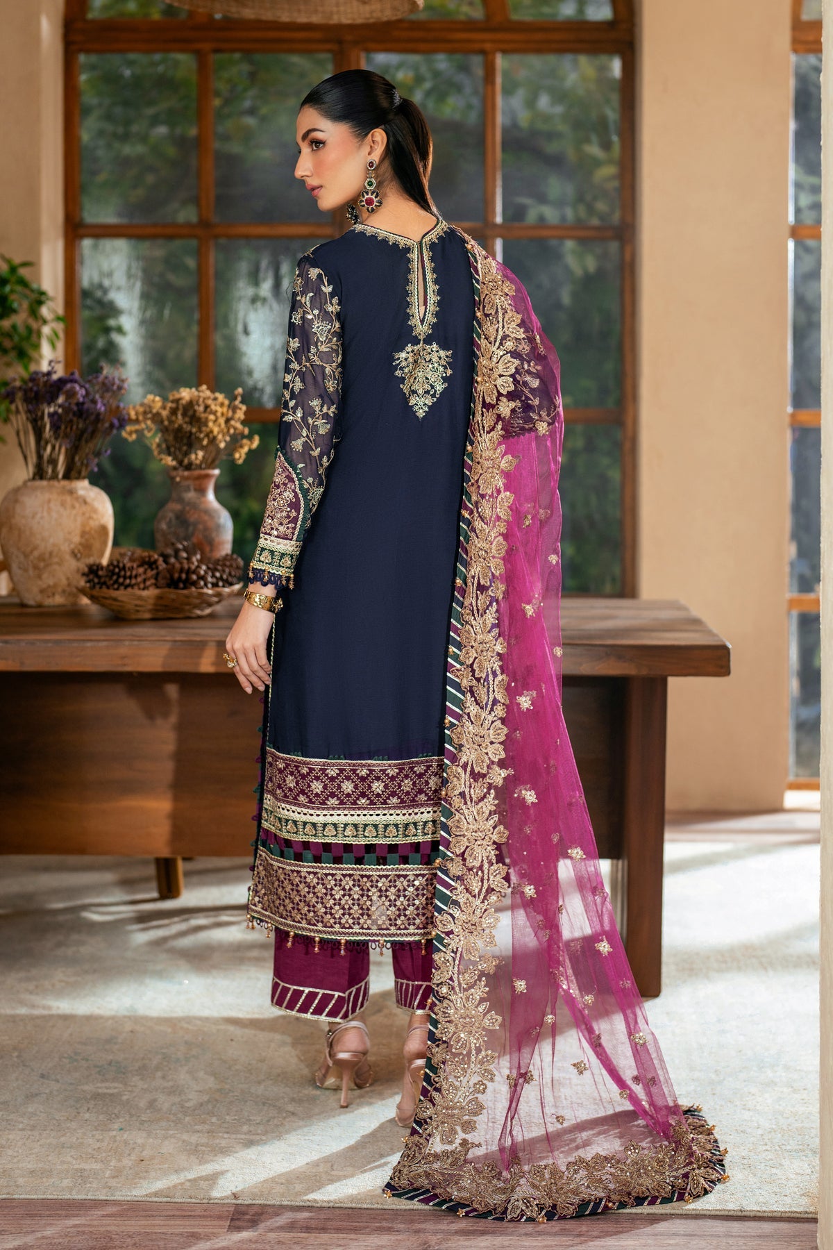 Luxury Chiffon Embroidered Dress 3 Piece Unstitched