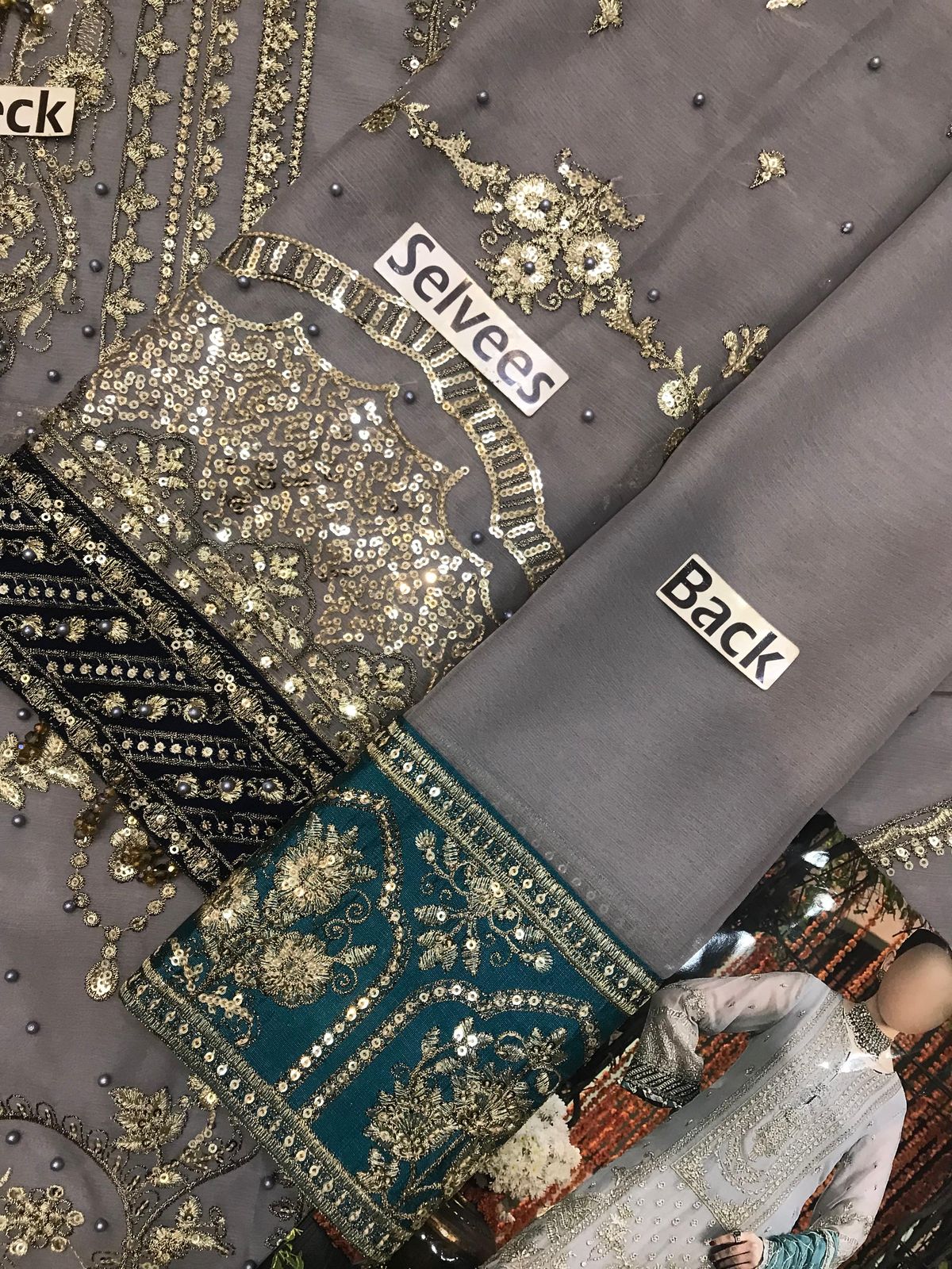 Embroidered Chiffon 3 Piece Unstitched Suit AL-Party Wear