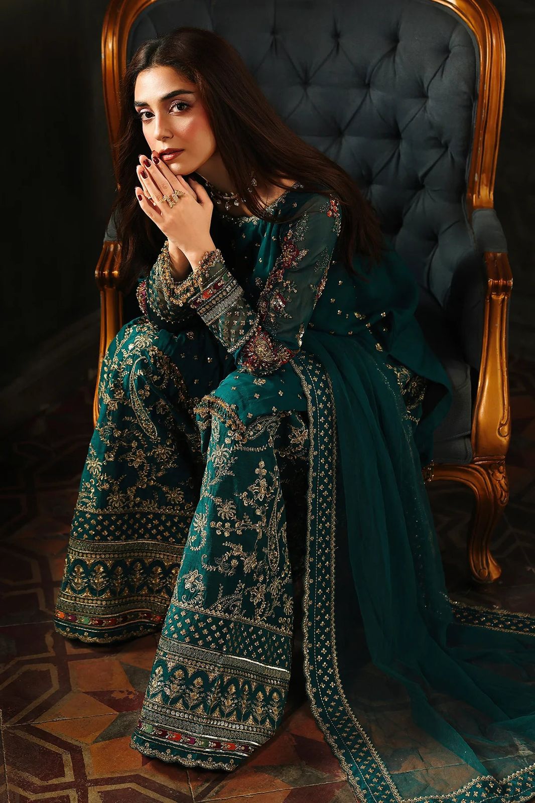 Luxury Chiffon 3 Piece Unstitched Dress - CHZ