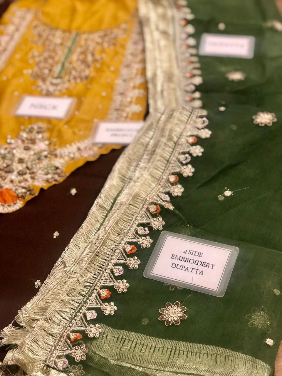 Embroidered Chiffon 3 Piece Unstitched Suit KBC-P-265 - Party Wear