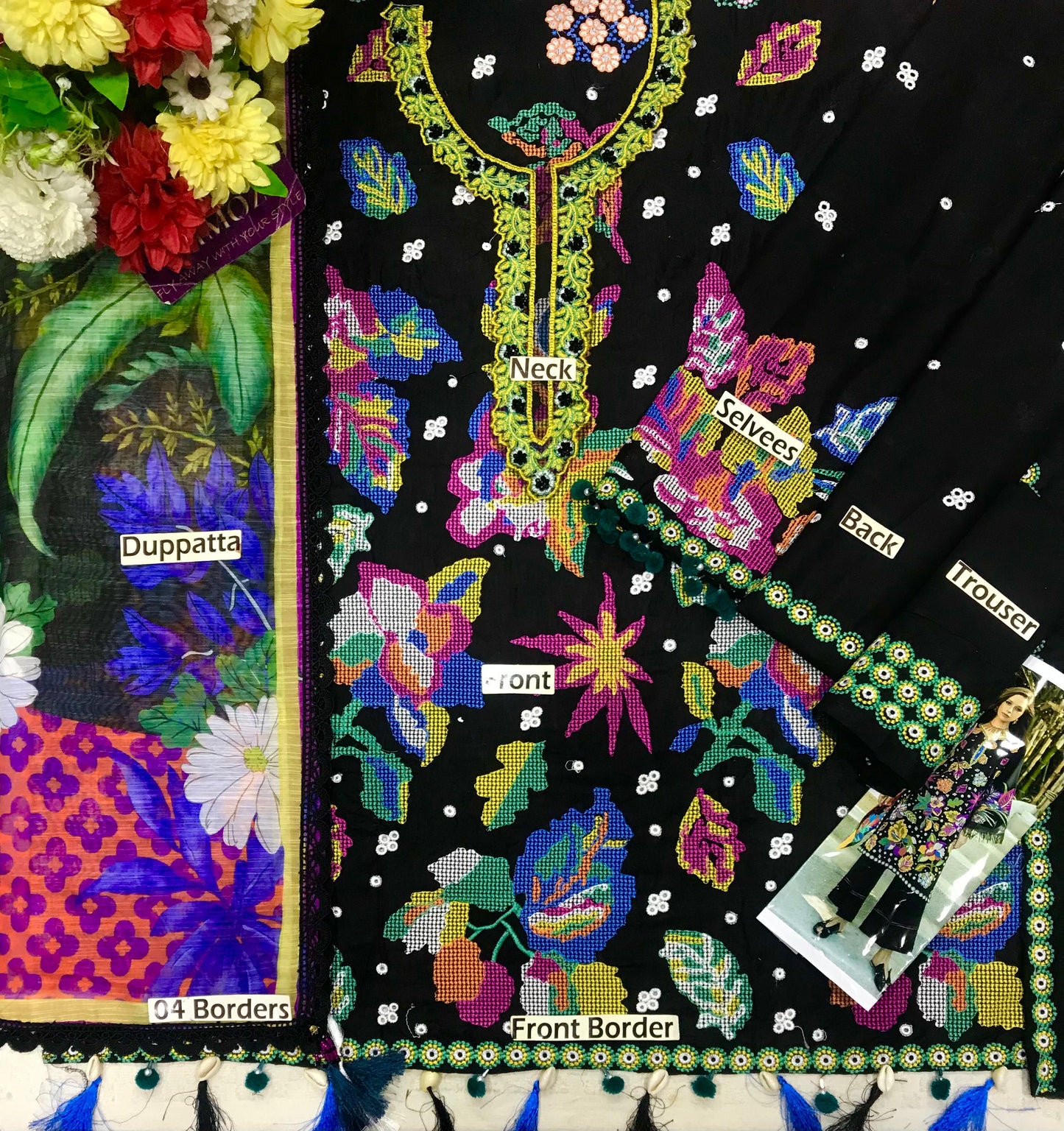 Black Chicken Kari Lawn 3 Piece Unstitched Suit -Amarin - Summer Collection