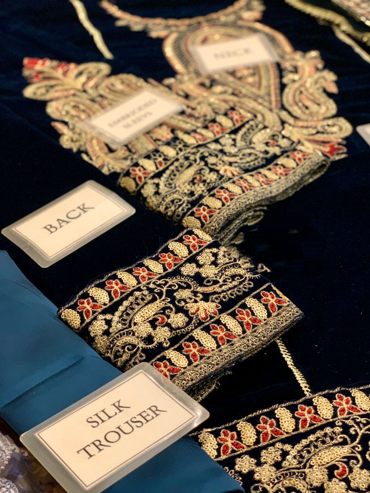 Velvet Embroidered Unstitched 3 Piece Suit ANL-07- Party Wear