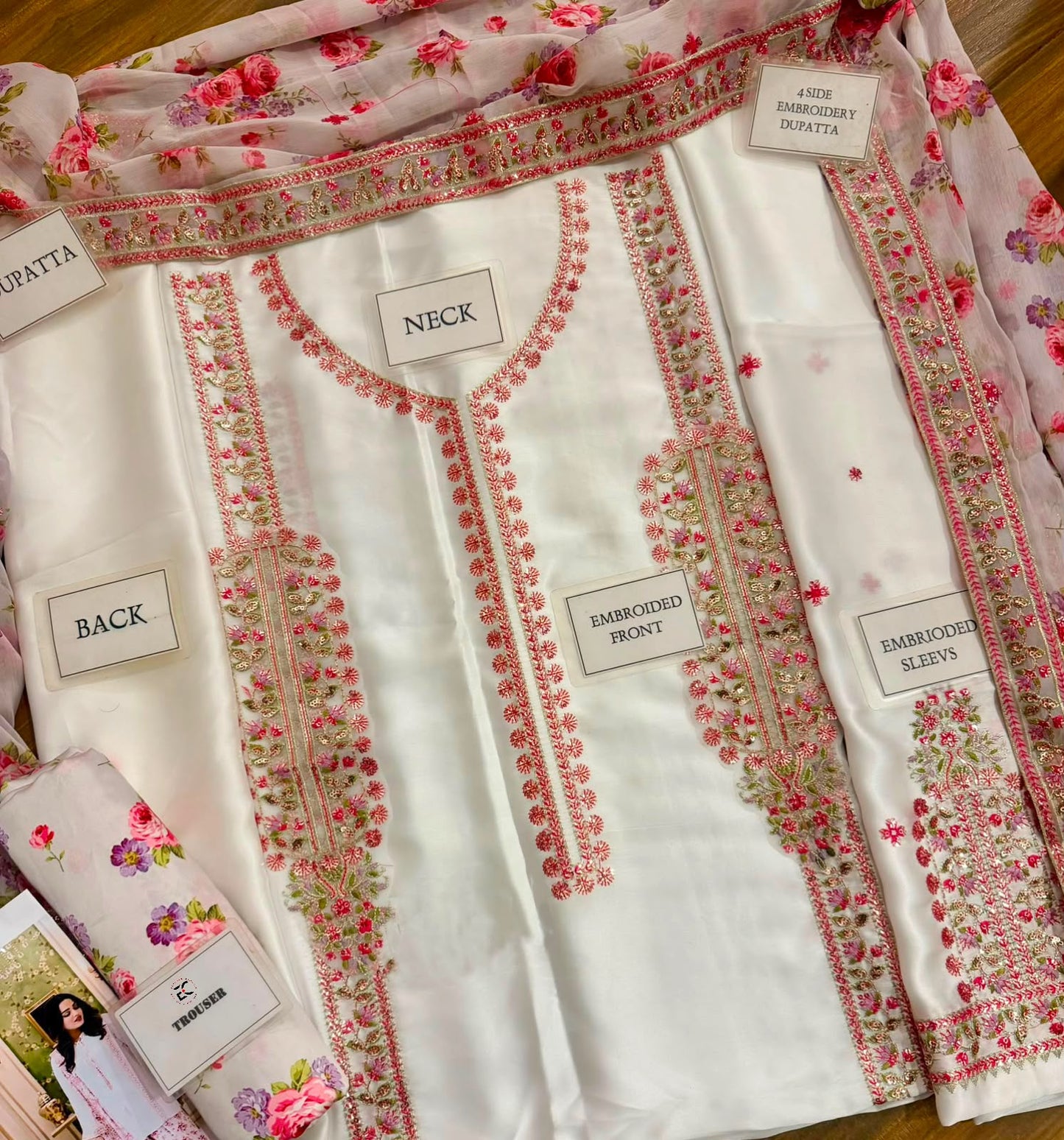 Embroidered Silk 3 Piece Unstitched Suit ACL-FC-30 - Party Wear