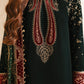 Green Velvet Unstitched Embroidered Dress- Party Wear