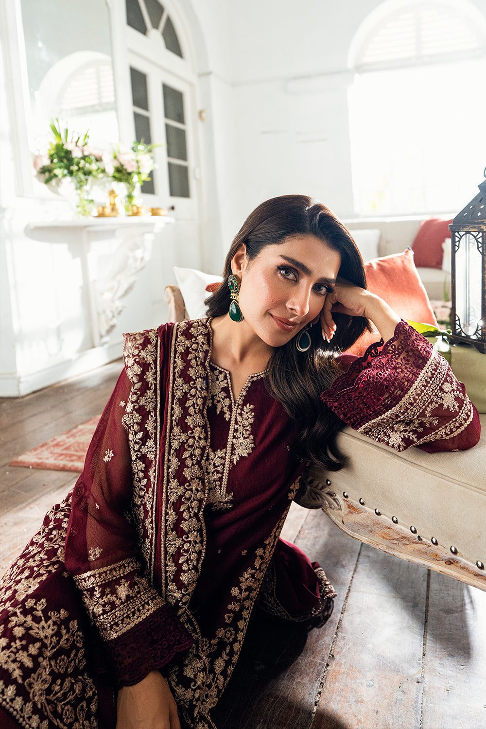 Luxe Embellished Embroidered Chiffon 3 Piece Unstitched